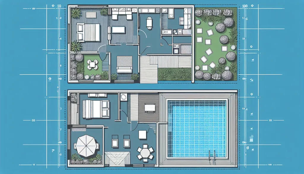 planos de casas de una planta de 100m2 con piscina