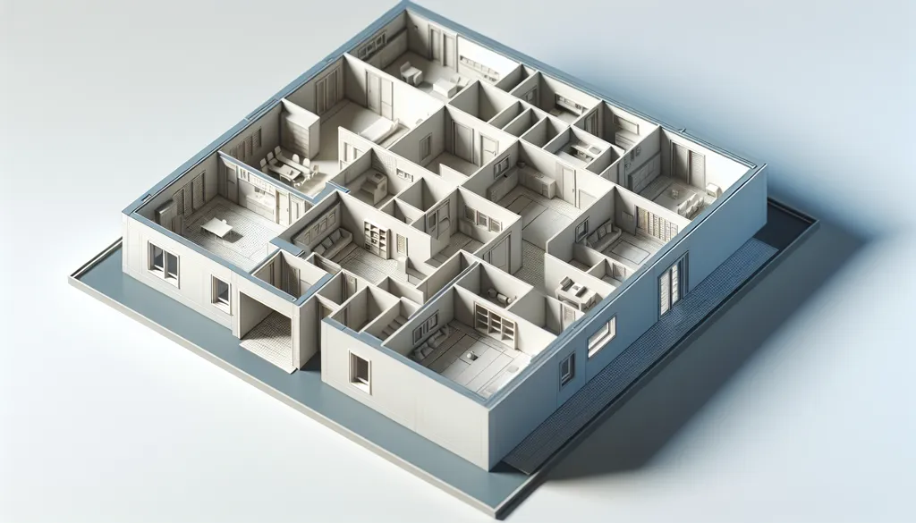 planos de casas rectangulares 3d